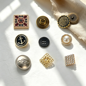 Vintage Metal <b>Buttons</b> Round Engraved Animal Shape Embossed Logo Nickel-Free Decorative Fasteners - Product Image 4