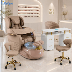 Ensemble de mobilier de luxe pour salon de manucure, fauteuil de <span class=keywords><strong>pédicure</strong></span> spa sans tuyauterie avec massage intégral et bain de pieds - Product Image 1