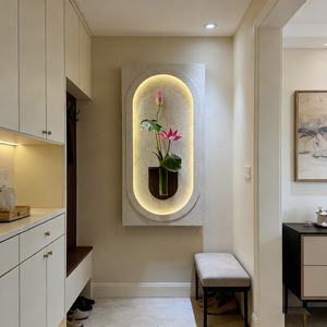 Pintura Decorativa de Relieve Geométrico 3D Hecha a Mano al por Mayor, Pintura Decorativa para Porche, Pintura de Piedra Arenisca con Motivos Vegetales, Decoración del Hogar, Arte Mural Personalizado - Product Image 6