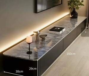 <span class=keywords><strong>Mobile</strong></span> <span class=keywords><strong>TV</strong></span> Moderno <span class=keywords><strong>Nero</strong></span> di Alta Gamma in Pietra per Soggiorno, Hotel, Piccoli Appartamenti - Design Ecologico, da Terra e Salvaspazio - Product Image 3