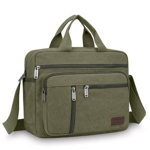 Washed Canvas Single Shoulder Portable <b>Men</b> Laptop <b>Bag</b> Large Capacity Simple Casual Crossbody Messenger <b>Bag</b> - Product Image 3