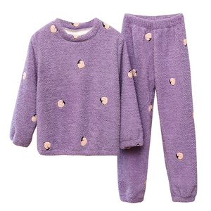 <span class=keywords><strong>Pigiama</strong></span> invernale in <span class=keywords><strong>pile</strong></span> di corallo <span class=keywords><strong>rosa</strong></span> da donna pigiami da notte per donna da camera da letto vestiti per la casa - Product Image 3