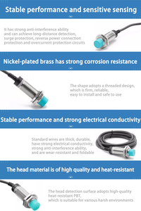 CNTD-<span class=keywords><strong>Sensor</strong></span> de proximidad inductivo de metal, conector cilíndrico, distancia de detección de 5mm, DC 10-30V, PNP, NPN, M12, tipo de conector - Product Image 6