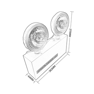 Lampes d'urgence LED <span class=keywords><strong>à</strong></span> haute luminosité <span class=keywords><strong>à</strong></span> deux têtes, alimentées par batterie, avec 3 heures d'autonomie, construction en fer et PC, lumière du jour 6000K - Product Image 6