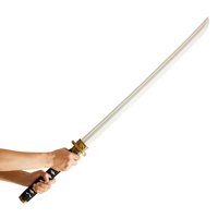 Arme de GN en Mousse PartyGears, Katana de Samouraï Japonais à Manche Noir, Jouet de Cosplay Ninja