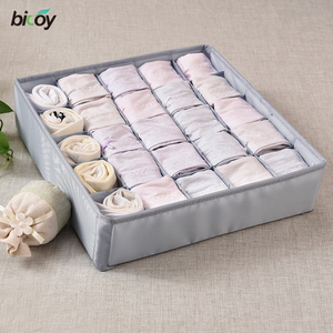Divided Home Storage Boxes Tie Socks Bra Underwear Closet Fabric Basket Dress Drawer Organizer