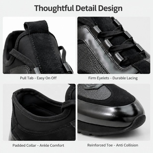 RADOLFA Baskets en cuir élégantes pour hommes, grande taille, chaussures de sport en matériaux mixtes, baskets décontractées légères et tendance pour hommes - Product Image 3
