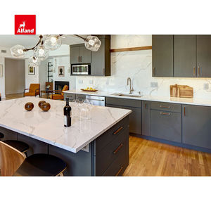 Fabriqué en Chine Panneau shaker avec finition peinture noir <span class=keywords><strong>graphite</strong></span> avec cadre Panier en bois dur Armure de parquet Armoires de cuisine - Product Image 5