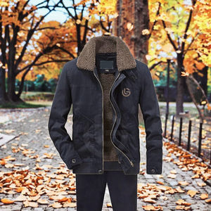 เสื้อแจ็คเก็ตผู้ชายลำลอง รุ่น C1114B40 B สไตล์ใหม่ สำหรับฤดูใบไม้ร่วงและฤดูหนาว คอตั้ง ผ้าฟลีซหนานุ่ม ระบายอากาศได้ดี ผลิตจากเส้นด้ายฝ้าย 100% ย้อมสี - Product Image 3