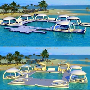 Cabaña Flotante Inflable con Toldo Resistente a los Rayos UV, Bomba de Inflado Rápido para Piscina, <span class=keywords><strong>Lago</strong></span>, Playa - Product Image 3