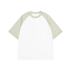 Camiseta Informal de <span class=keywords><strong>Manga</strong></span> Corta Personalizada para Mujer, Camiseta con Mangas Raglán y Parches en Contraste - Product Image 4