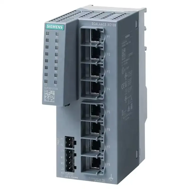 Siemens IE anahtarı Siemens XC108 RJ45 portu 6GK5108-OBAOO-2AC2 yeni ve orijinal