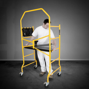Mini échafaudage mobile pliable avec établi en acier à roues pour électricien/<span class=keywords><strong>charpentier</strong></span>/peintre/jardinier - Product Image 4