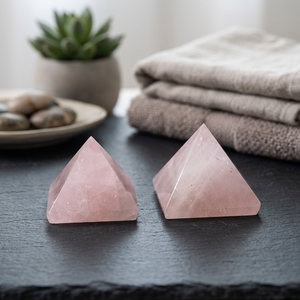 Pyramide en quartz rose naturel, pierre de guérison en cristal poli, pierre précieuse, décoration, méditation, Feng Shui, décoration spirituelle pour la maison, cadeau - Product Image 1