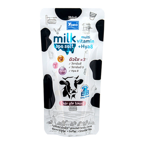 Y730 YOKO MILK SPA SALT MULTI VITAMIN+HYA8 350g. new formula Enrich Hokkaido Milk extract for skin brightness and liveliness - Product Image 1