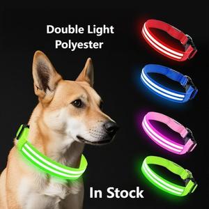 Neuer Bestseller Fabrik-Niedrigpreis Großhandel USB LED Doppel-Glasfaser Leuchtender Sicherheitskragen für Haustiere Katzen und Hunde - Product Image 5