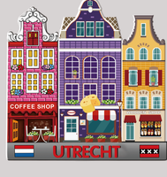 Aimant de réfrigérateur souvenir Pays-Bas Utrecht avec impression de logo personnalisé en résine et design paysager