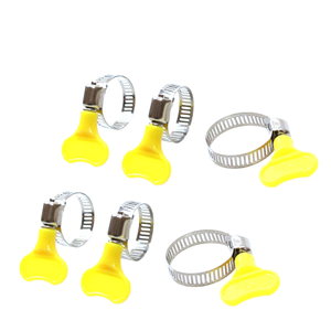 304 स्विस क्लिप अमेरिकी प्रकार स्टेनलेस स्टील कृमि ड्राइव गियर प्लास्टिक रंगीन हैंडल के साथ नली क्लैंप - Product Image 5