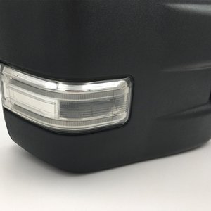 Power Heated Manual Telescoping and Folding Signal Light+Puddle Light Black Housing Spotter Glasses Car Mirror Towing Mirror