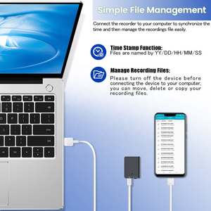 Enregistreur vocal numérique USB 8 Go, appareil de studio d'enregistrement, batterie externe - Product Image 5