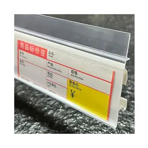 Tiras de dados de borda de prateleira, etiqueta de preço em ângulo de plástico, suportes de etiqueta de prateleira de plástico para prateleiras de supermercado