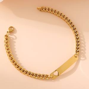 Bracelet personnalisé en gros plaqué or 18 carats, bracelet de luxe en acier inoxydable étanche et gravable pour femme - Product Image 4