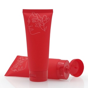 Tubo de Plástico PE Reciclable al por Mayor con Tapa Abatible, 50g 60g 100g 120g, Rojo, para Lociones Corporales y Faciales, para Cuidado Personal de la Piel y Cosméticos - Product Image 5