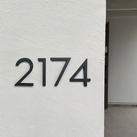 Letras Acrílicas Negras Contemporáneas Personalizables al por Mayor, Números Duraderos para Empresas de Automóviles, Taxis, Centros Comerciales, Parques y Oficinas