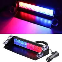 Feux stroboscopiques LED pour voiture 12V DC, rouge, bleu, jaune, blanc, lampes de signalisation, clignotants d'urgence, lumière d'avertissement pour pare-brise, prise allume-cigare
