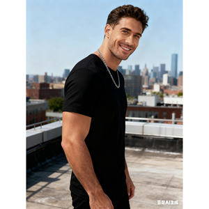 Người Đàn Ông Của 100% Bông Thoáng Khí Thân Thiện Với Môi Ngắn Tay Áo <span class=keywords><strong>T</strong></span>-Shirt 180gsm Chúng <span class=keywords><strong>T</strong></span>ôi Kho Nặng Crewneck Tee Cho <span class=keywords><strong>T</strong></span>ùy Chỉnh In Ấn - Product Image 5