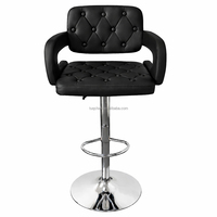 Chaise TUQ de qualité supérieure, en cuir PU, base en fer, siège large de 48 cm, dossier haut de 32 cm, tabouret de bar, pour la maison, le comptoir de bar, la salle à manger en plein air