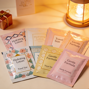 Sacs en aluminium personnalisés écologiques pour cosmétiques et maquillage, sacs à trois soudures latérales avec lignes de déchirement pour crème <span class=keywords><strong>visage</strong></span>, format voyage - Product Image 2