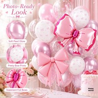 Ballons en forme de nœud avec ballon en aluminium pour fête d'anniversaire de princesse, enterrement de vie de jeune fille, fiançailles, thème nœud, fournitures pour baby shower