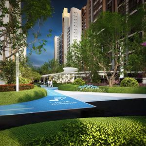 <span class=keywords><strong>Plan</strong></span> d'étage de rendu <span class=keywords><strong>3D</strong></span> moderne libre de paysage de Nexus pour la planification de cour de loisirs extérieurs de communauté de protection de l'environnement - Product Image 5