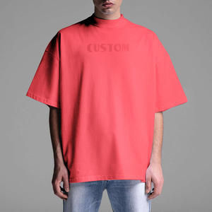 T-shirt Boxy en Coton Lourd 260 g/m² de Luxe pour Hommes – T-shirt Vierge Oversize Uni pour Hommes - Product Image 4