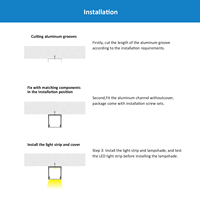 Perfil de Aluminio LED 1212 Plateado Serie 6000 Anodizado Sistema de Iluminación Lineal de Oficina de Alta Calidad