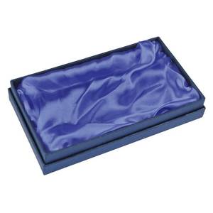 Caja de cartón azul para guardar bolígrafos con forro de satén, forma rectangular - Product Image 1