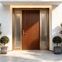 Portes Extérieures en Bois Sur Mesure, Insonorisées, Verre Trempé Silencieux, Cristal de Carbone, Chambre à Coucher, Design Minimaliste QI TAI, Garantie 3 Ans