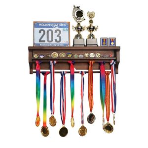 2026 단단한 나무 메달 걸이 디스플레이 선반 메달 홀더, 러너용 벽걸이 형 메달 랙 디스플레이 홀더 - Product Image 2