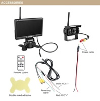Sistema de cámara de visión trasera inalámbrica de 7 pulgadas Cámara de respaldo de visión nocturna impermeable Monitor HD con control remoto para vehículos grandes