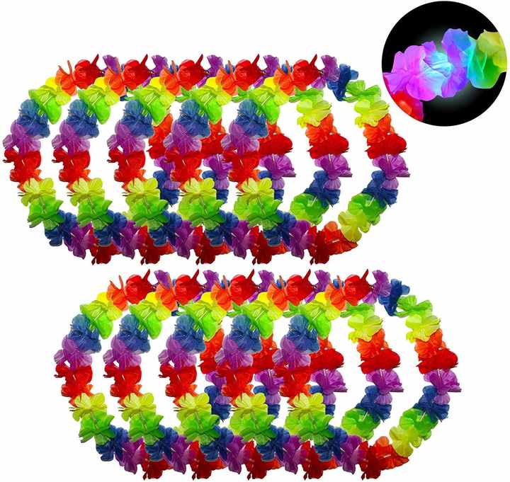 26 Collane Hawaiane Multicolori - Ghirlande Fiori Tropicali Per Feste, Spiaggia, Matrimoni
