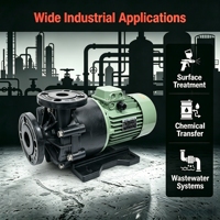 Pompe à eau chimique industrielle 2 HP en plastique CFR ETFE 1,5 kW, triphasée, pour acide sulfurique, à entraînement magnétique, moteur 100 % fil de cuivre, OEM