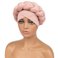 Bonnet en soie de lait africain avec logo personnalisé turban de couleur unie avec des cheveux longs tressés de style urbain pour le cyclisme ou les affaires