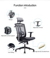 Chaise de bureau pivotante réglable avec coussin de siège confortable Chaise de bureau en maille