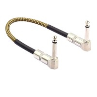 Kabel Patch Flat Gitar Elektrik Piano OEM Custom 6.35mm, Kabel Kuningan Bebas Oksigen Teranyam 90 Derajat, Set 6 Warna, untuk Amplifier & Speaker