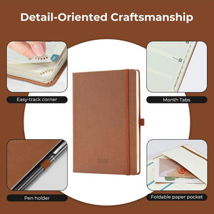 Carnet A5 à spirales avec couverture en cuir, logo en feuille d'or, personnalisation du design, haute valeur esthétique, mini format portable - Product Image 6