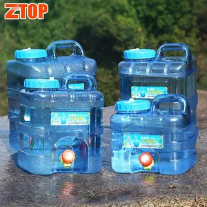 Échantillon gratuit 7,5l 10l 15L 20 l, bouteille d'eau en plastique, avec poignée et robinet, capacité de 20 l