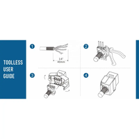 Internet Bar Réseau Câblage 180 Degrés Système Rj45 Mini Type 8P8C Rj45 Sans Outil Cat6A Keystone Jack
