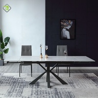 Table à manger extensible au design minimaliste moderne pour la maison, le bureau, l'hôtel, l'appartement, utilisation polyvalente dans le salon