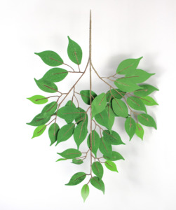 Cây Nhân Tạo Lá Chống Cháy Cành Cây Màu Xanh Lá Cây Với Lá Trang Trí Lá Chống Cháy Cạnh Màu Trắng - Product Image 2